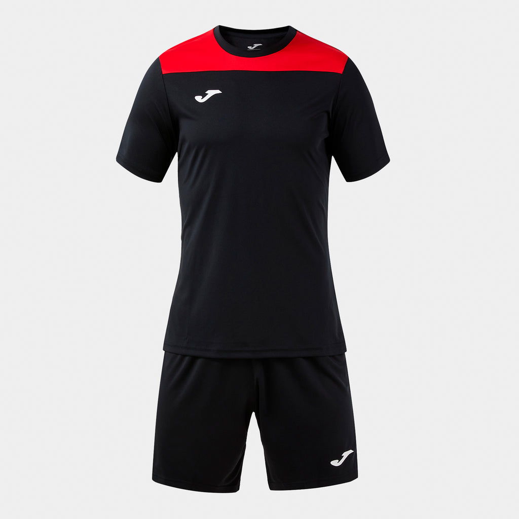 Joma PHOENIX III Shirt and Short Set (Black Red)