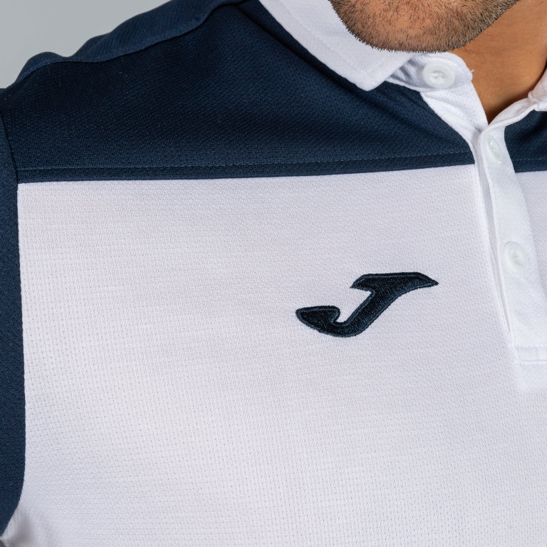 joma hobby ii polo shirt white navy blue