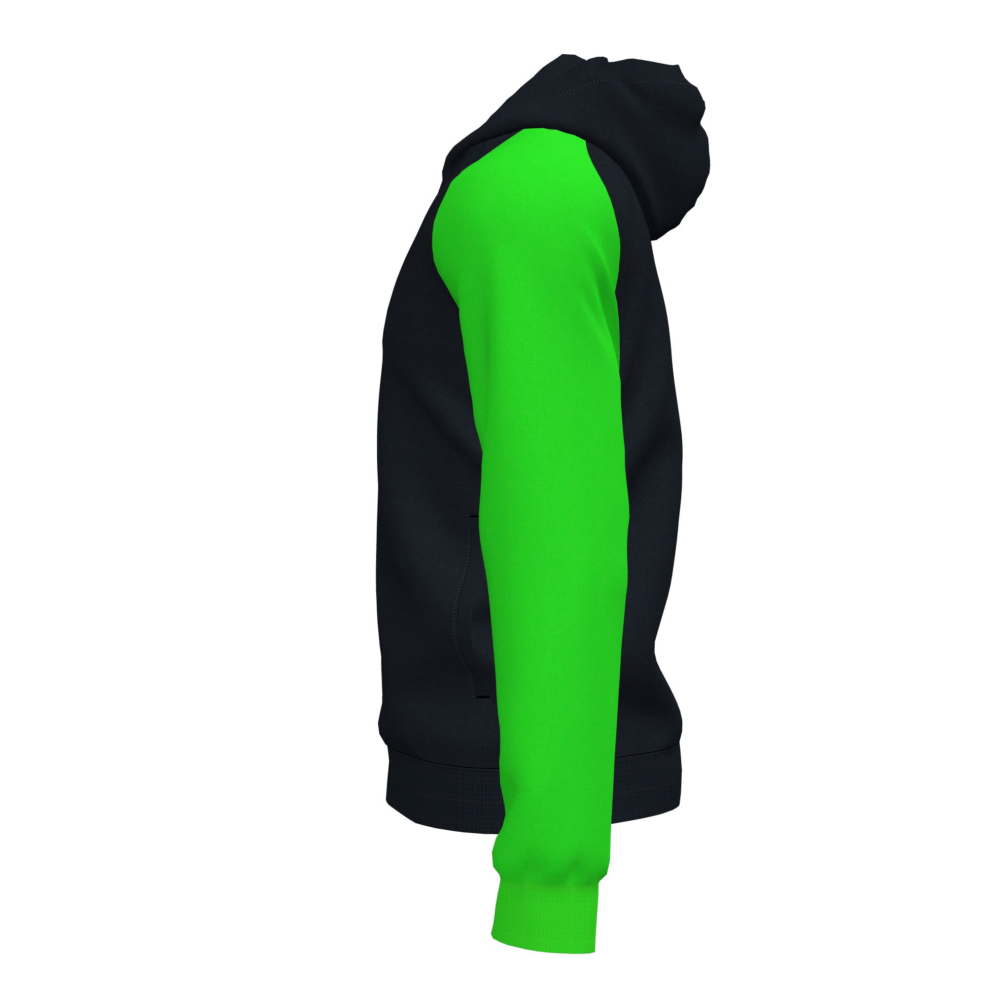 Joma ACADEMY IV Full Zip Hooded Jacket (Black Fluo Green)