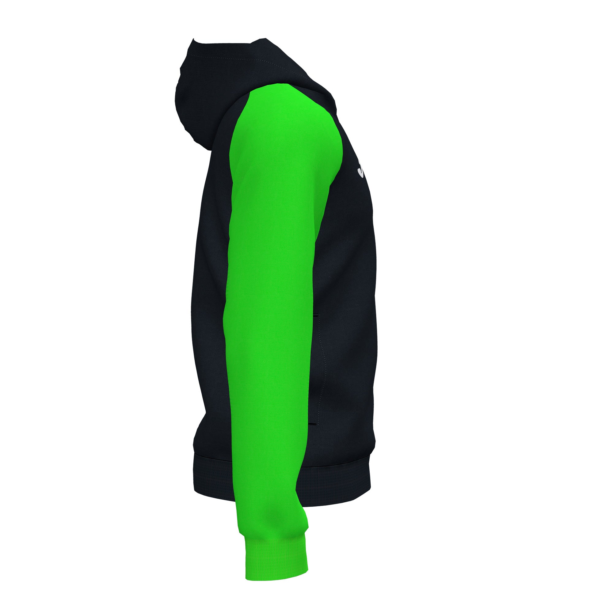 Joma ACADEMY IV Full Zip Hooded Jacket (Black Fluo Green)