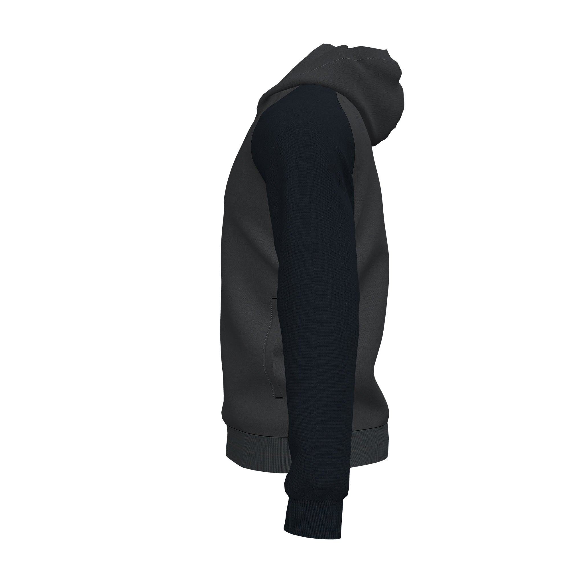 Joma ACADEMY IV Full Zip Hooded Jacket (Dark Gray Black)