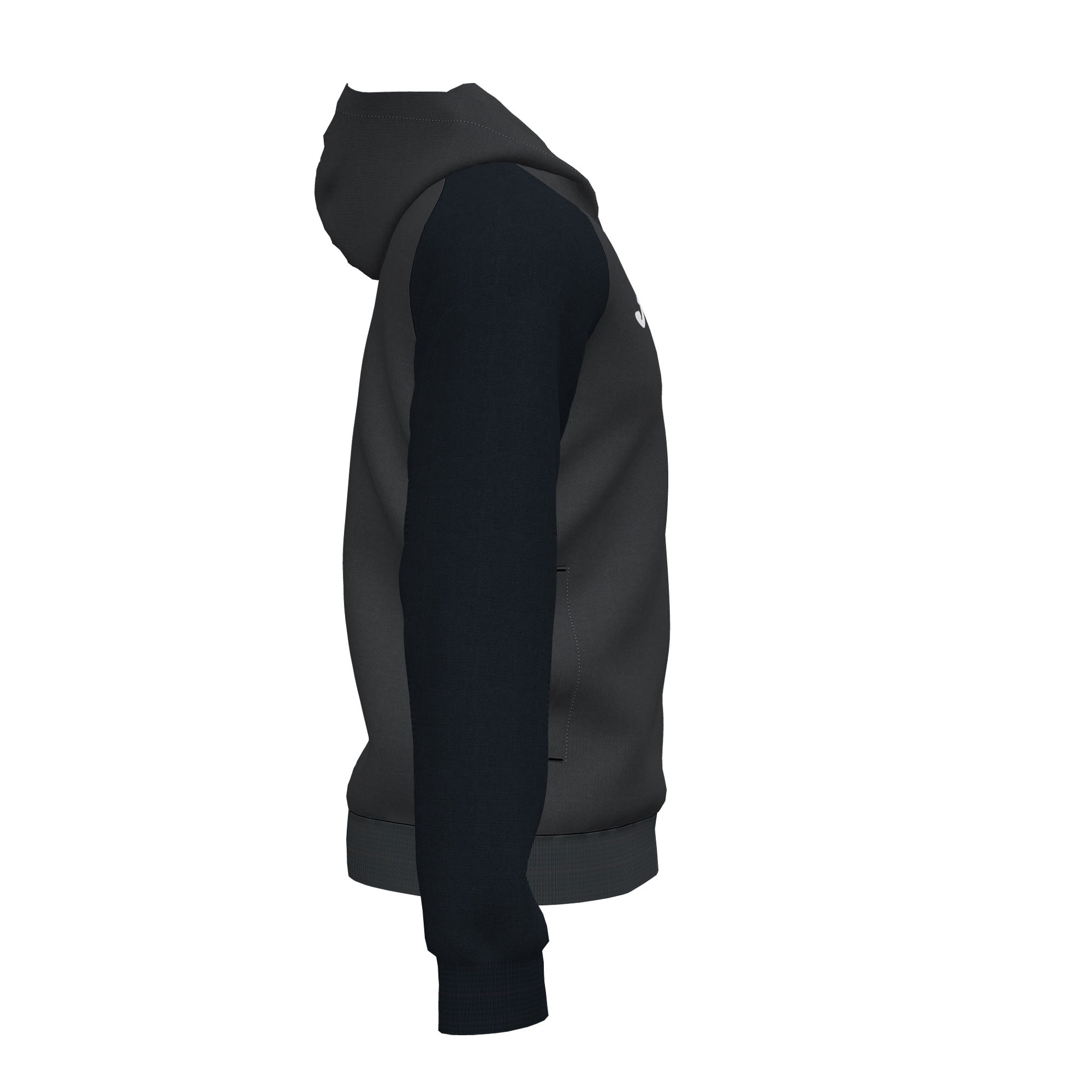 Joma ACADEMY IV Full Zip Hooded Jacket (Dark Gray Black)