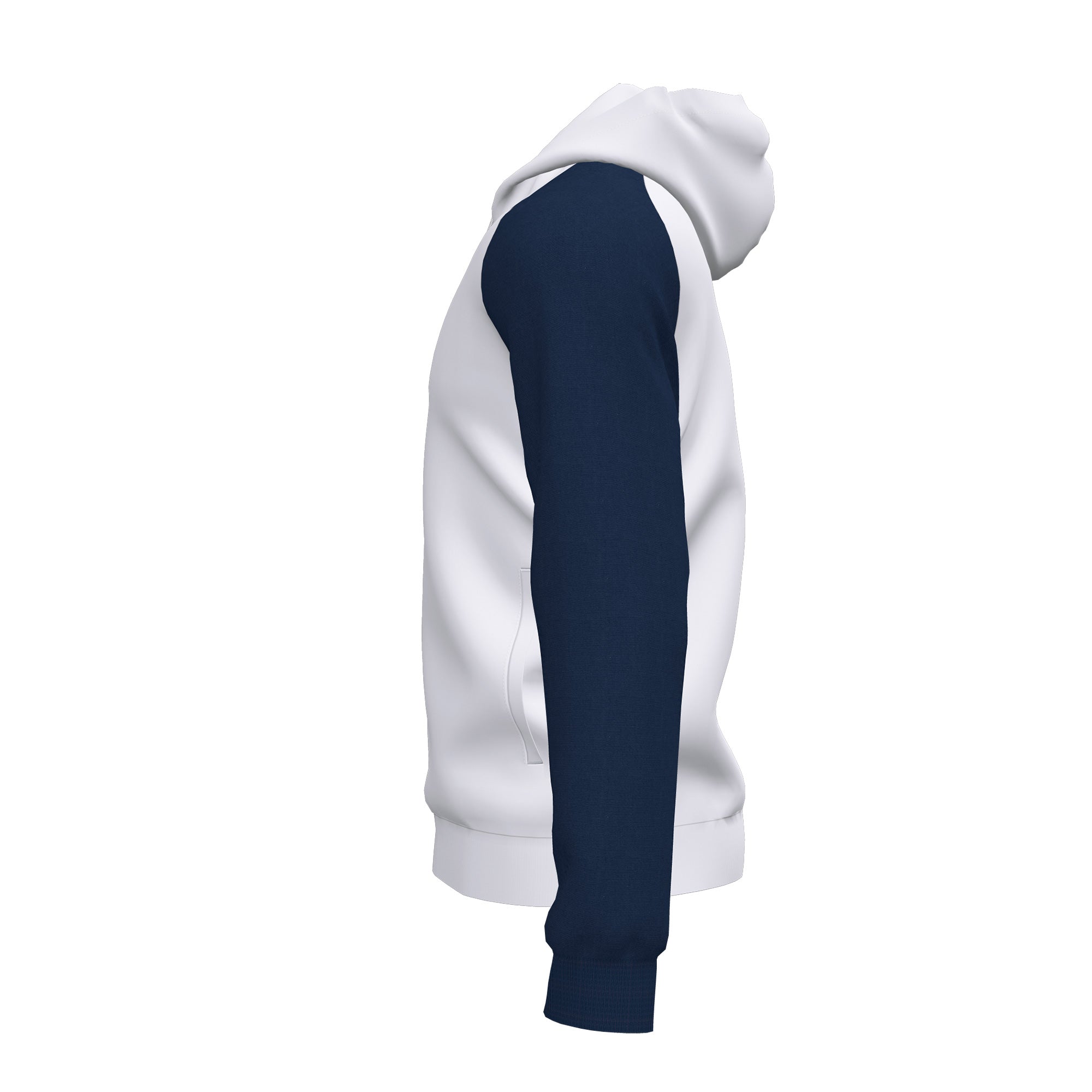 Joma ACADEMY IV Full Zip Hooded Jacket (White Navy Blue)