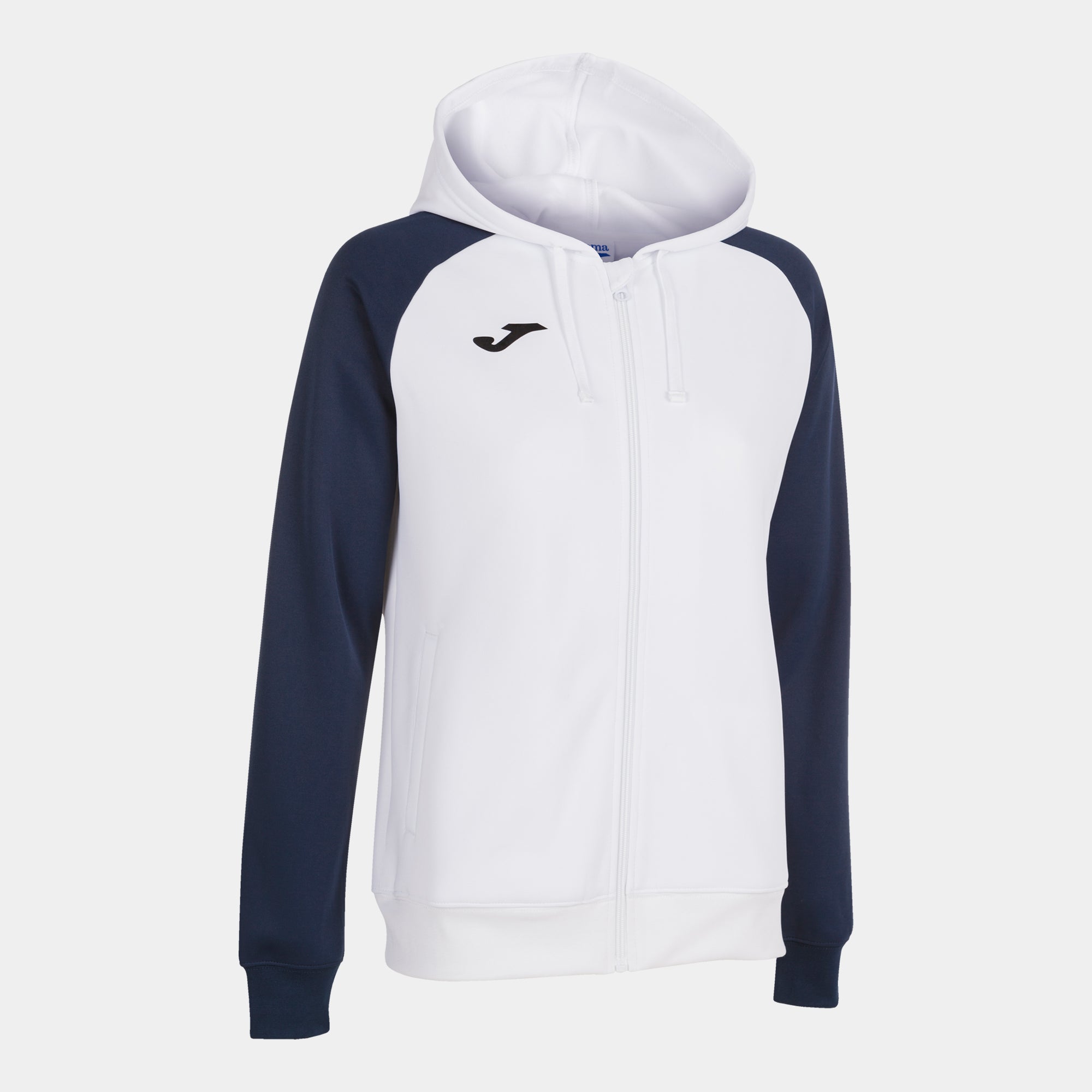 Joma ACADEMY IV Women's Full Zip Hooded Tracksuit Jacket (White Navy Blue)