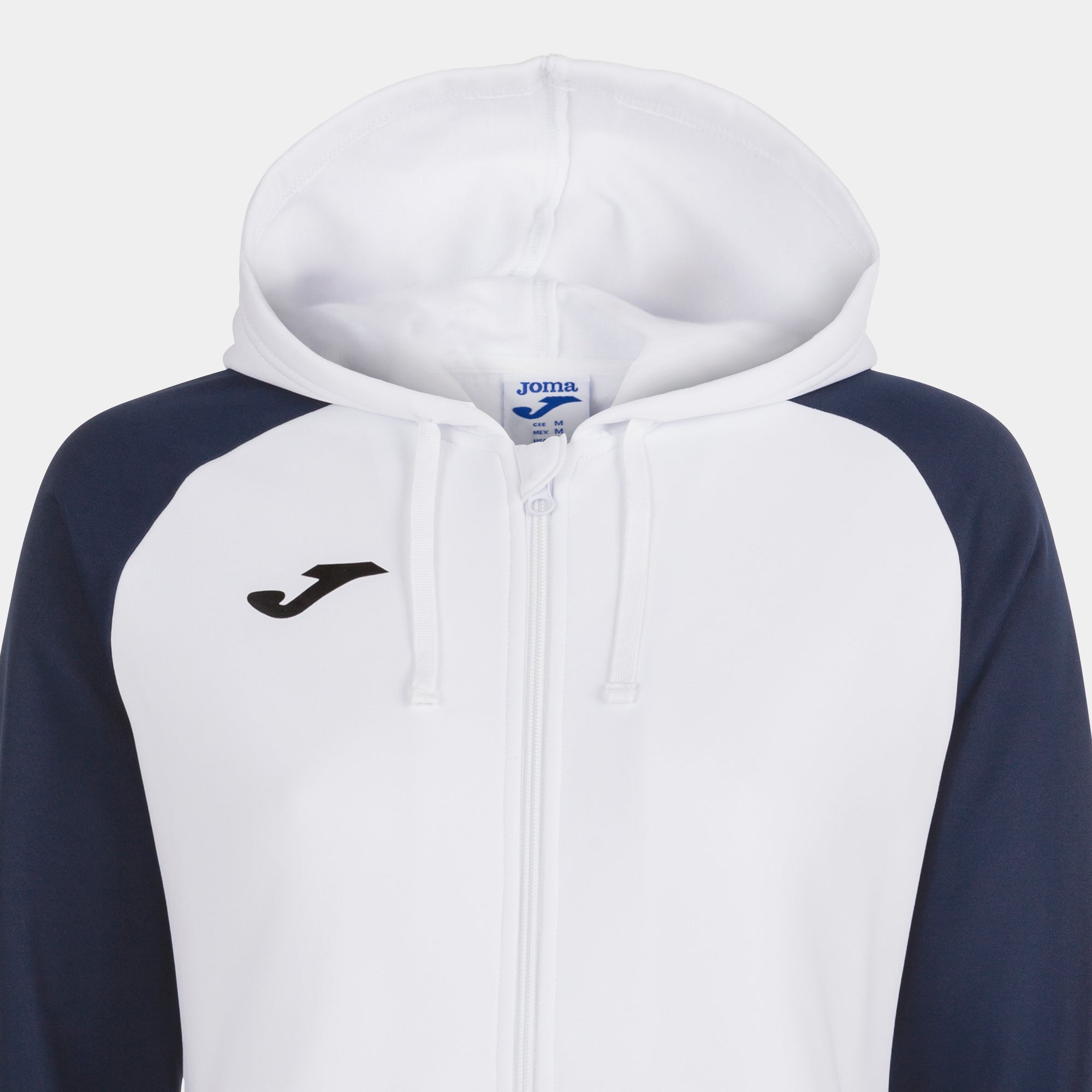 Joma ACADEMY IV Women's Full Zip Hooded Tracksuit Jacket (White Navy Blue)