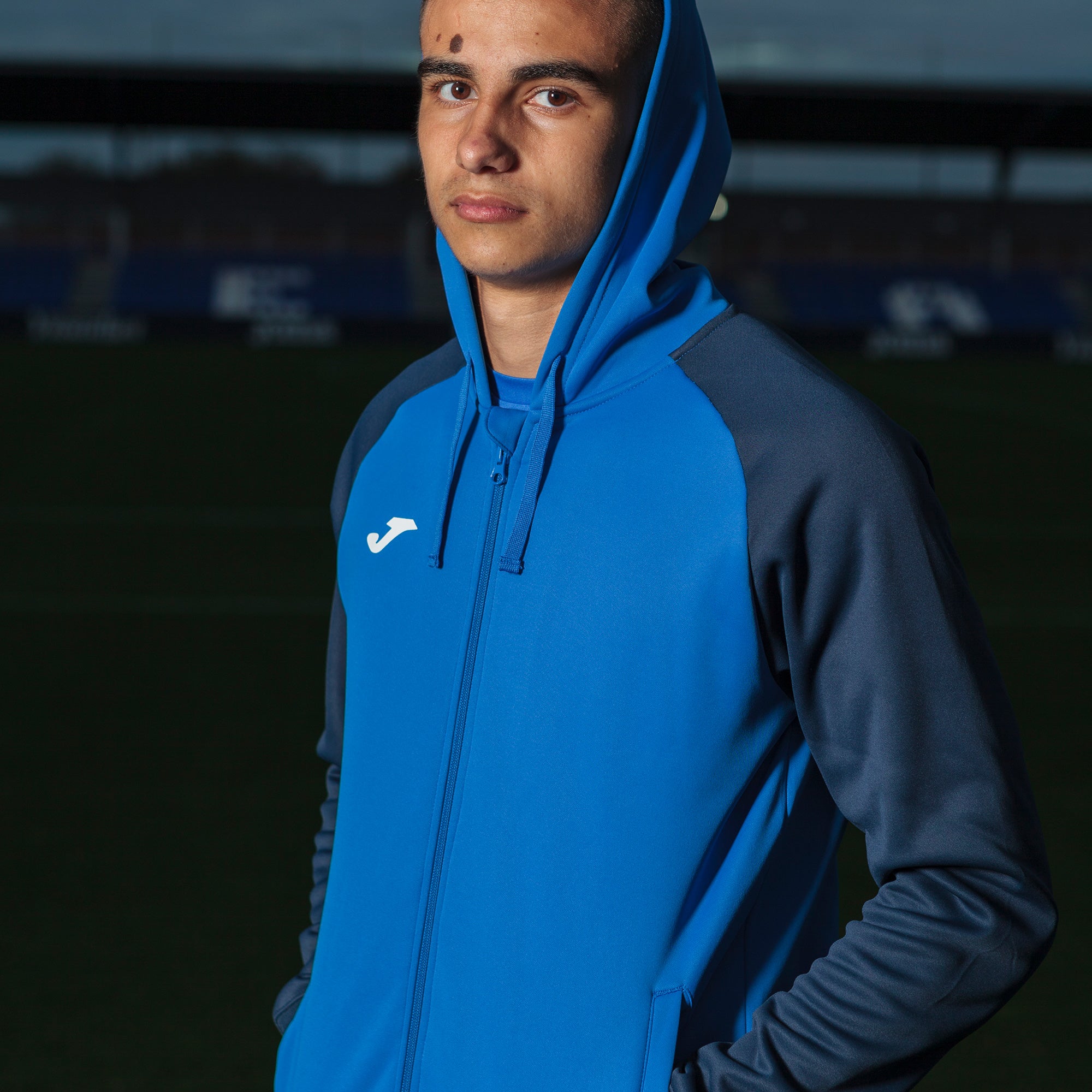 Joma ACADEMY IV Full Zip Hooded Jacket (Royal Blue Navy Blue)