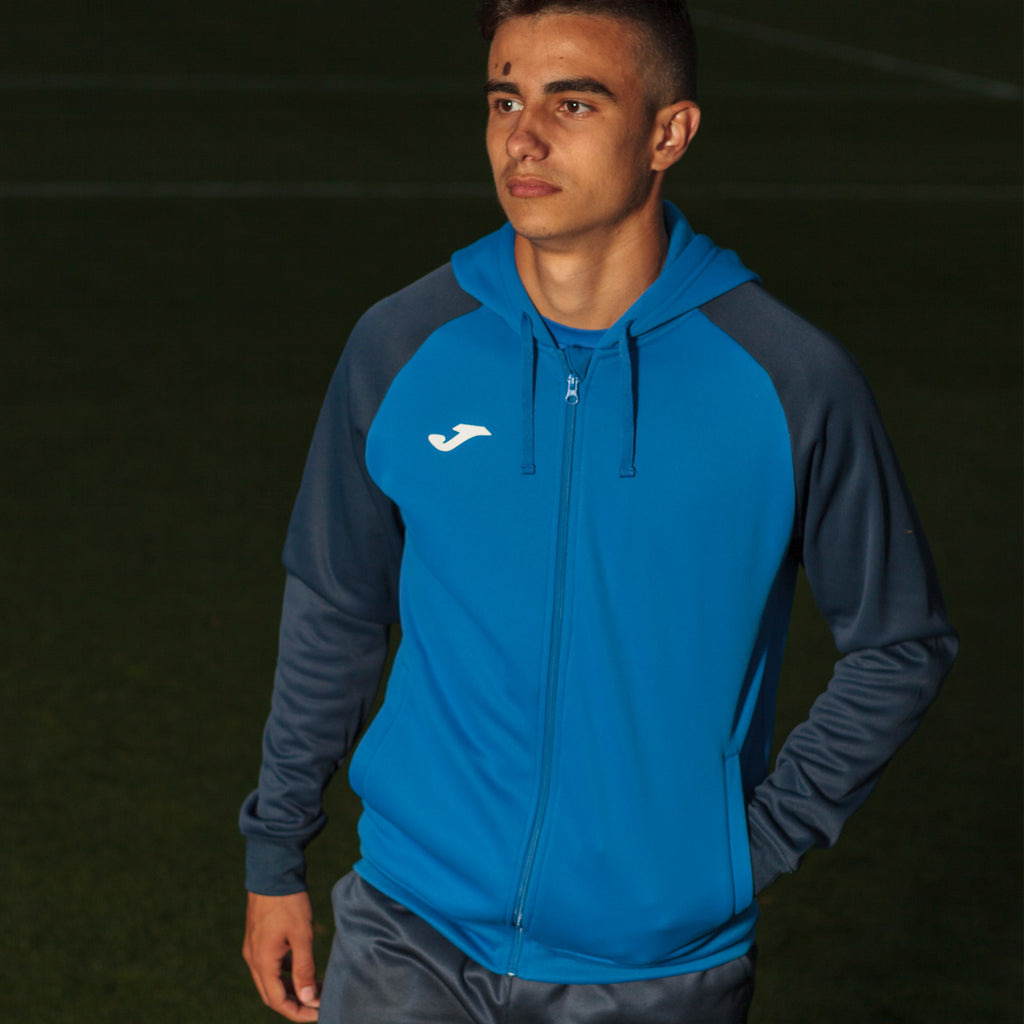 Joma ACADEMY IV Full Zip Hooded Jacket (Royal Blue Navy Blue)