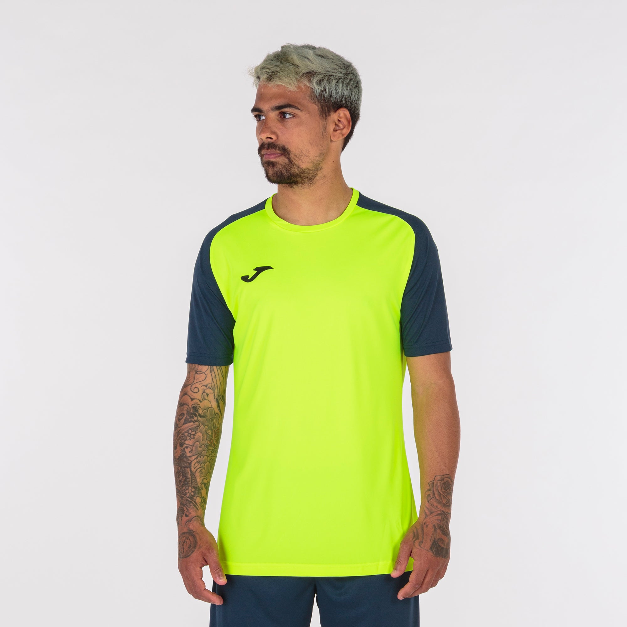 joma academy iv shirt fluo yellow navy blue