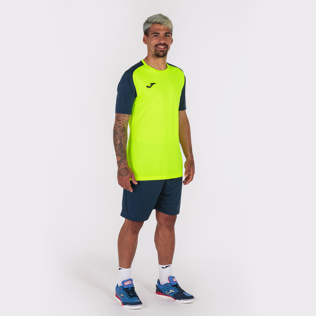 joma academy iv shirt fluo yellow navy blue