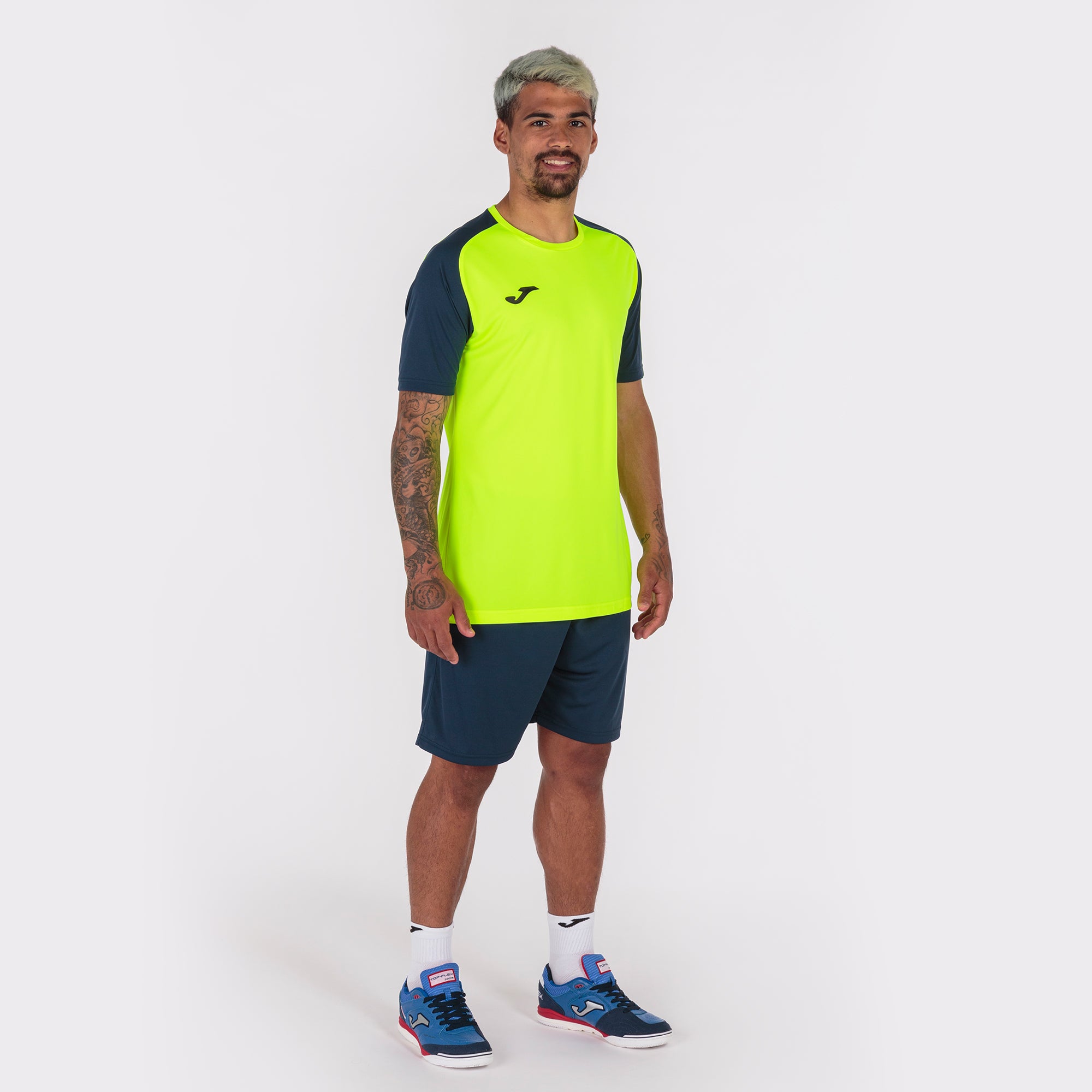 Joma ACADEMY IV Shirt (Fluo Yellow Navy Blue)