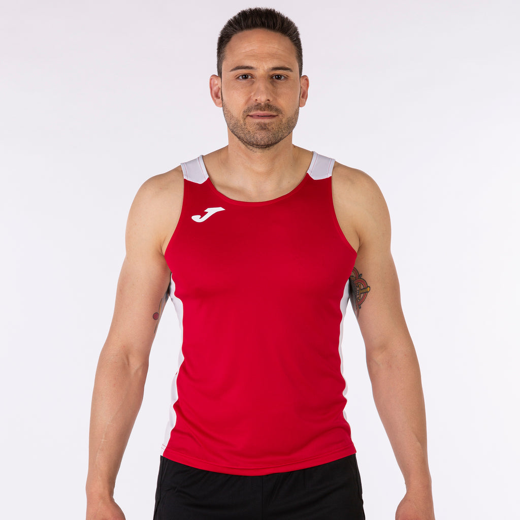 joma record ii sleeveless running vest red white