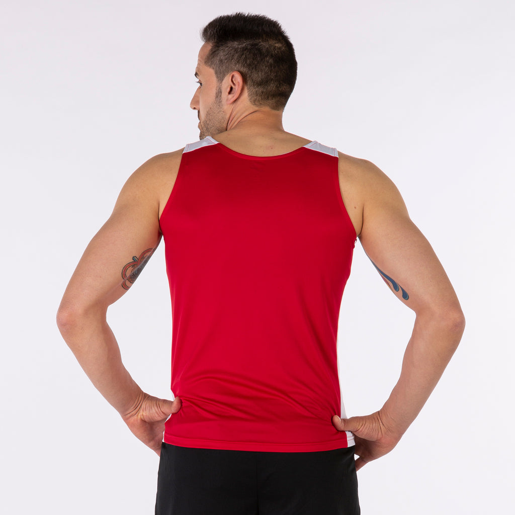 Joma RECORD II Sleeveless Running Vest (Red White)