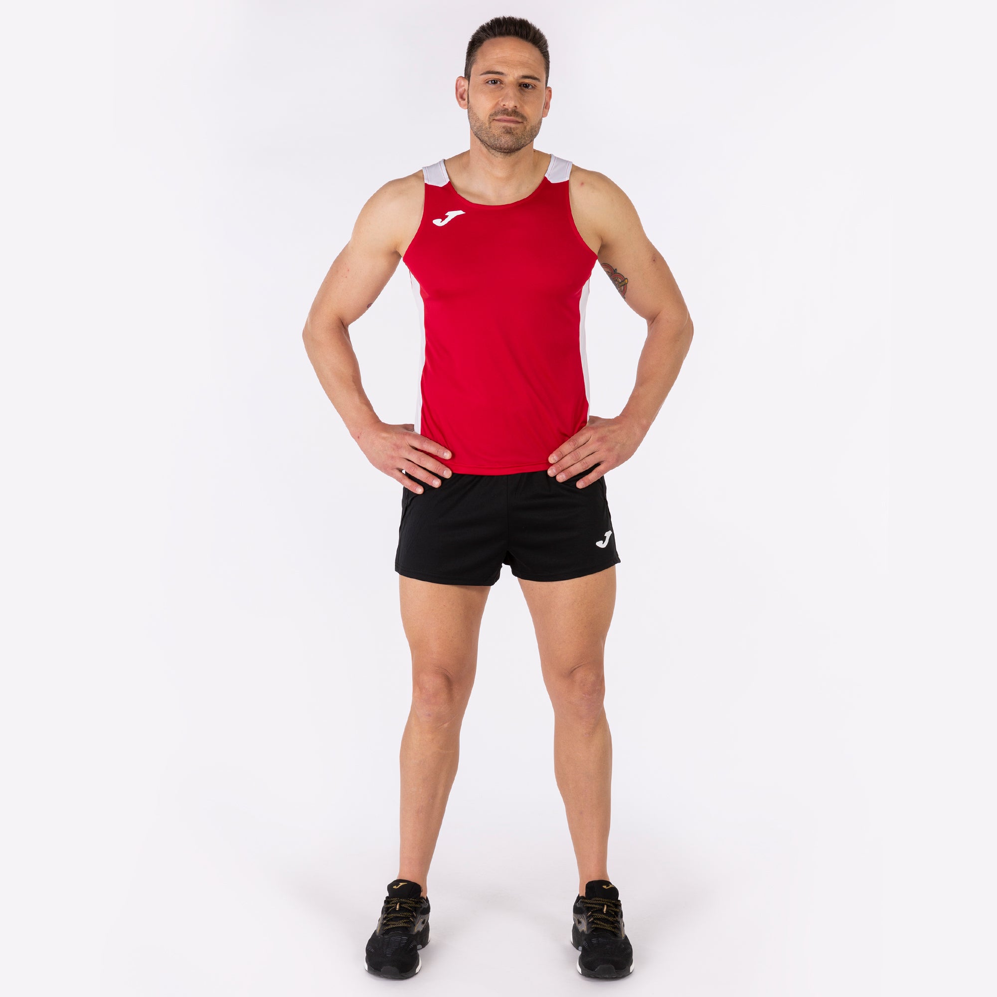 joma record ii sleeveless running vest red white
