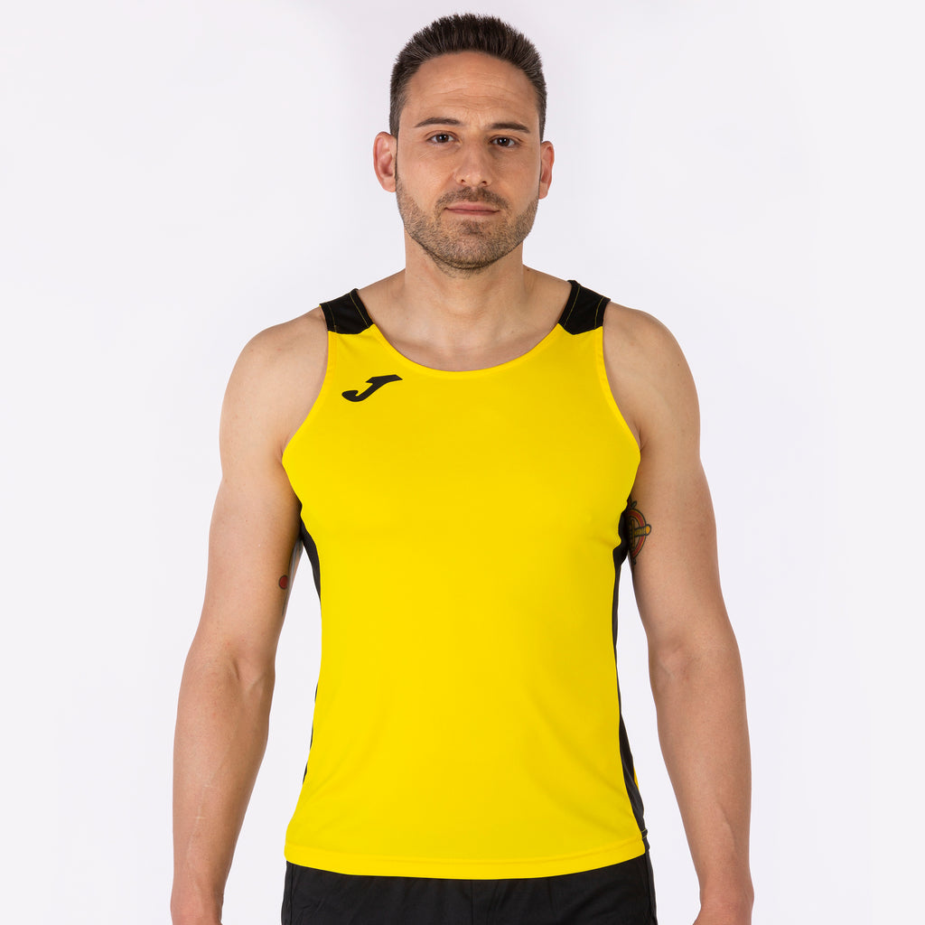 Joma RECORD II Sleeveless Running Vest (Yellow Black)