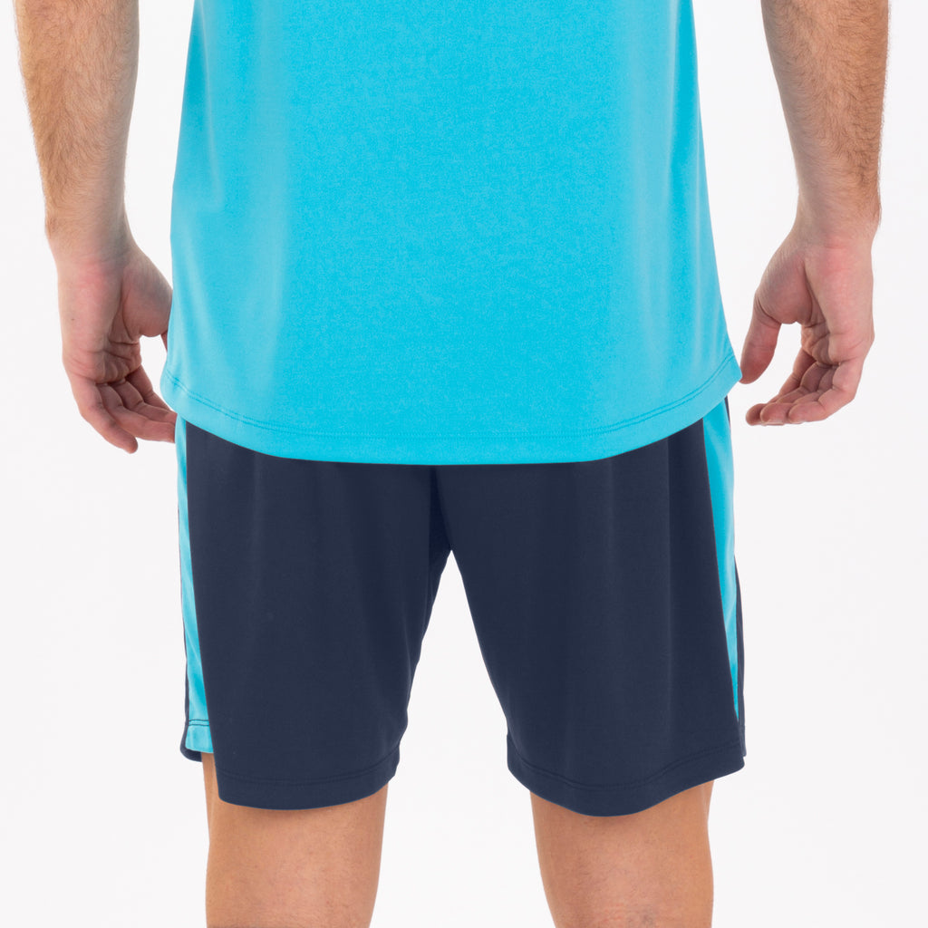 joma maxi short navy blue fluo turquoise