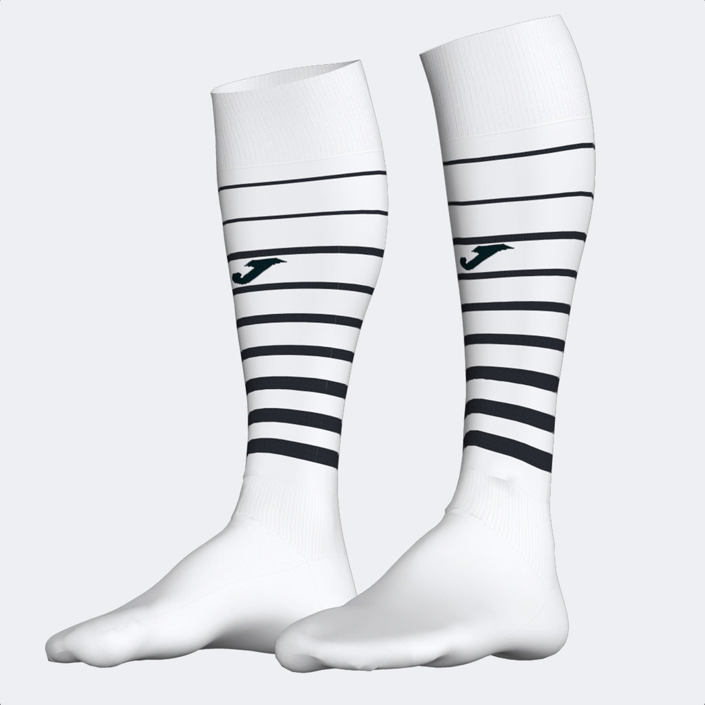 joma premier ii sock pair white black