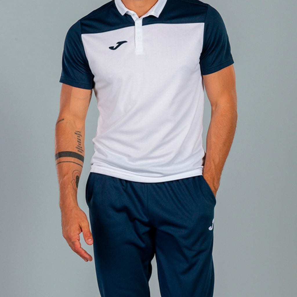joma hobby ii polo shirt white navy blue
