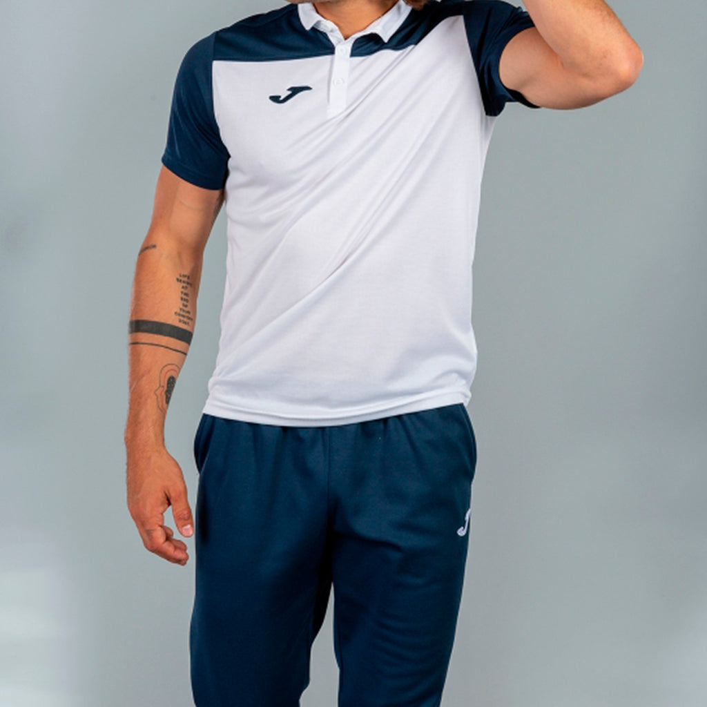 joma hobby ii polo shirt white navy blue