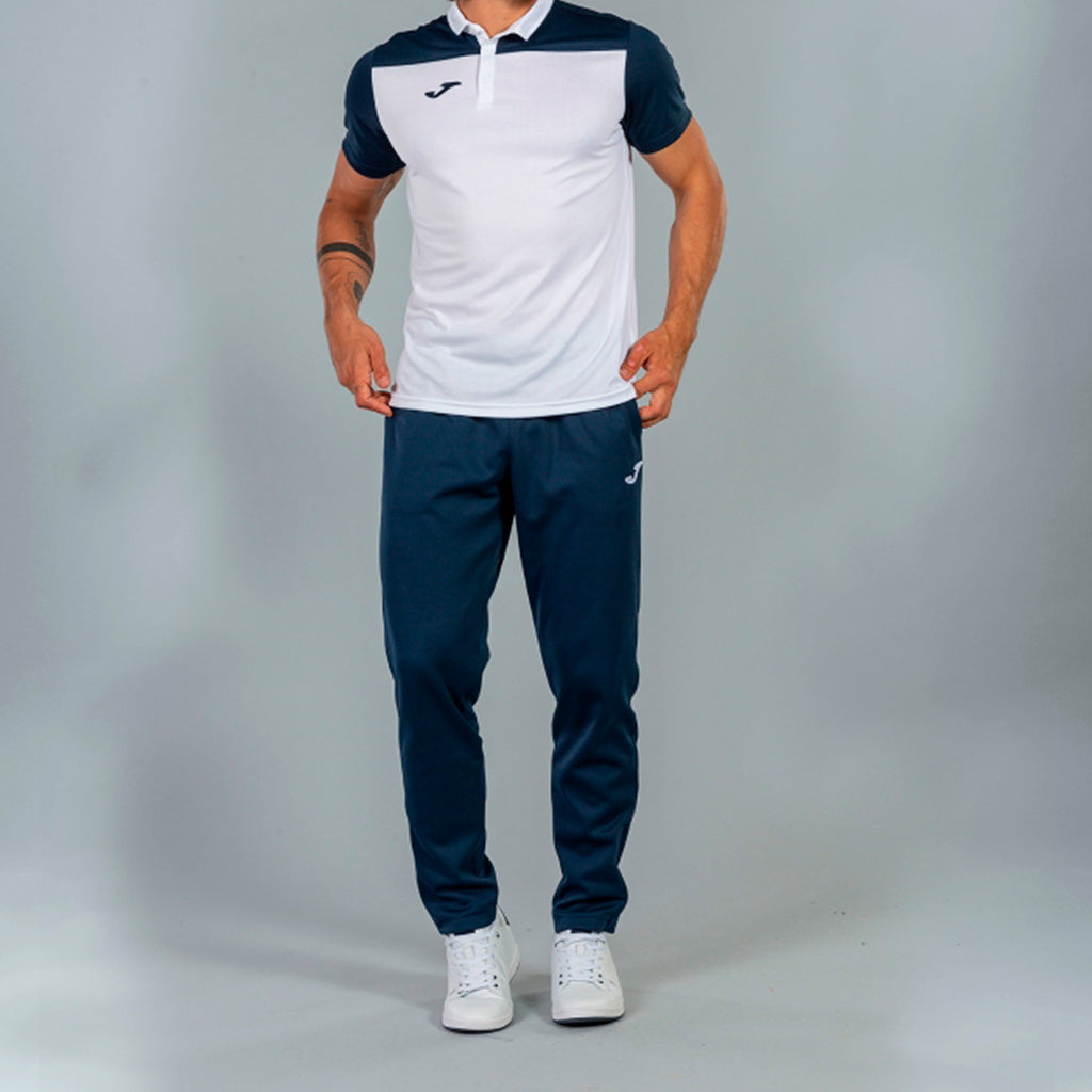 Joma HOBBY II Polo Shirt (White Navy Blue)