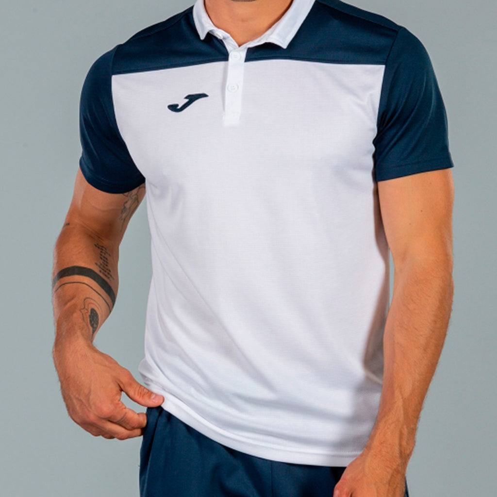 joma hobby ii polo shirt white navy blue