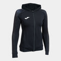 Joma ELITE XI Women's Full Zip Hooded Jacket (Black Dark Gray)