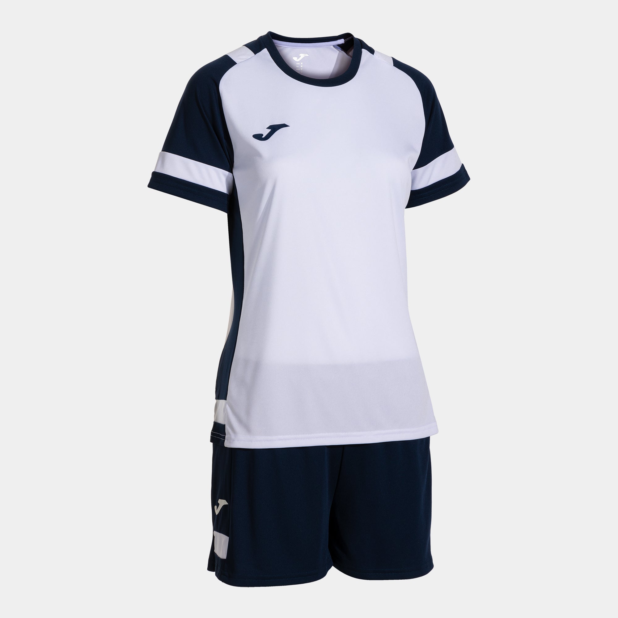 Joma LIDER Women's Shirt and Short Set (White Dark Navy)