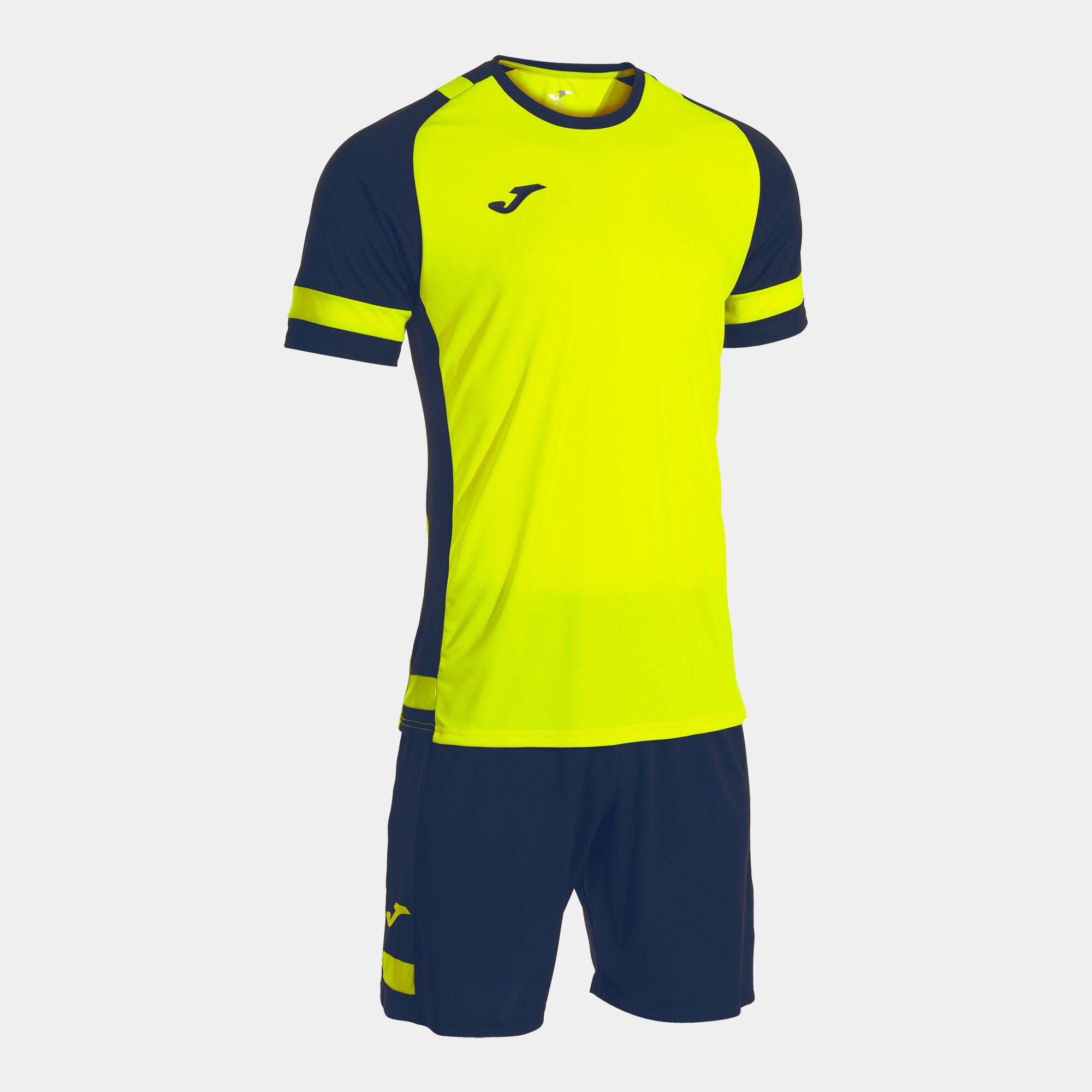 Joma LIDER Shirt and Short Set (Fluo Yellow Dark Navy)