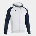 Joma ACADEMY IV Full Zip Hooded Jacket (White Navy Blue)
