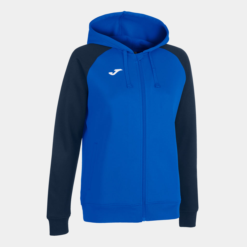 Joma ACADEMY IV Women's Full Zip Hooded Tracksuit Jacket (White Navy Blue)